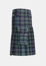 Utility_Stephenson_2_Tartan_517_kilt_left_image_with_pleated_design_and_adjustable_buckles_for_men