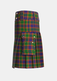 Utility_Stevenson_Personal_Tartan_1558_kilt_left_image_with_pleated_design_and_adjustable_buckles_for_men