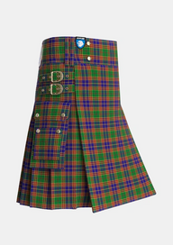 Utility_Stevenson_Personal_Tartan_1558_kilt_side_image_with_pleated_design_and_adjustable_buckles_for_men