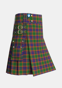 Utility_Stevenson_Personal_Tartan_1558_kilt_side_image_with_pleated_design_and_adjustable_buckles_for_men