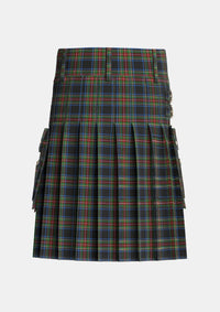 Utility_Stewart_Black_Tartan_1061_kilt_back_image_with_pleated_design_and_adjustable_buckles_for_men