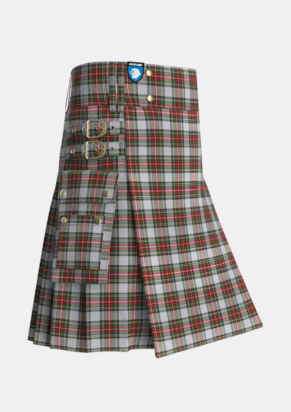 Utility_Stewart_Dress_1_Tartan_1765_kilt_side_image_with_pleated_design_and_adjustable_buckles_for_men