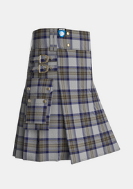 Utility_Stewart_Dress_Blue_Tartan_1794_kilt_side_image_with_pleated_design_and_adjustable_buckles_for_men