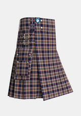 Utility_Stewart_Navy_2_Tartan_2795_kilt_side_image_with_pleated_design_and_adjustable_buckles_for_men