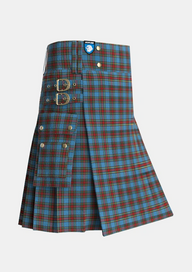 Utility_Stewart_Royal_Blue_Tartan_55_kilt_side_image_with_pleated_design_and_adjustable_buckles_for_men
