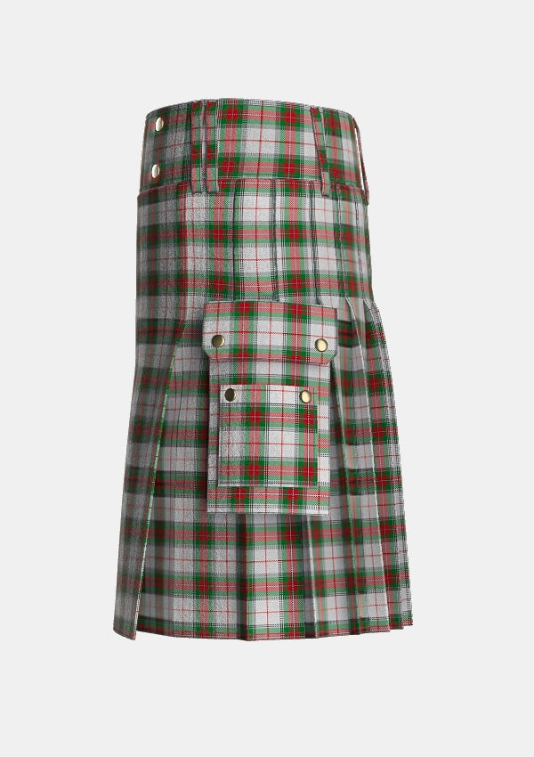 Utility_Stewart_Royal_VS_Tartan_1689_kilt_left_image_with_pleated_design_and_adjustable_buckles_for_men