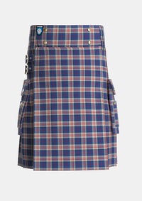 Utility_Stewart_of_Appin_Hunting_Dress_Tartan_481_kilt_front_image_with_pleated_design_and_adjustable_buckles_for_men