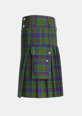 Utility_Stewart_of_Appin_Hunting_Tartan_430_kilt_left_image_with_pleated_design_and_adjustable_buckles_for_men