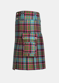 Utility_Stirling_Bannockburn_Tartan_kilt_left_image_with_pleated_design_and_adjustable_buckles_for_men