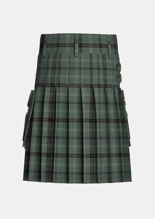 Utility_Stirling_Castle_Tartan_14820_kilt_back_image_with_pleated_design_and_adjustable_buckles_for_men