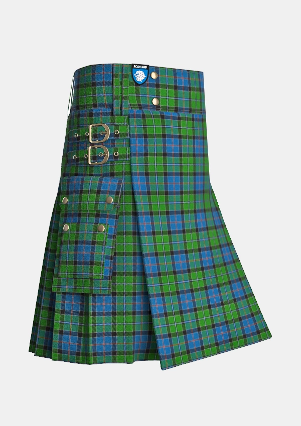 Utility_Stirling_tartan_6759_kilt_side_image_with_pleated_design_and_adjustable_buckles_for_men