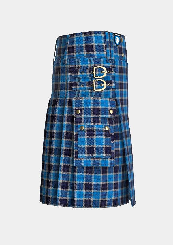 Utility_Strathclyde_Tartan_30_kilt_right_image_with_pleated_design_and_adjustable_buckles_for_men
