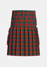 Utility_Sturrock_Blue_Black_Tartan_1359_kilt_back_image_with_pleated_design_and_adjustable_buckles_for_men