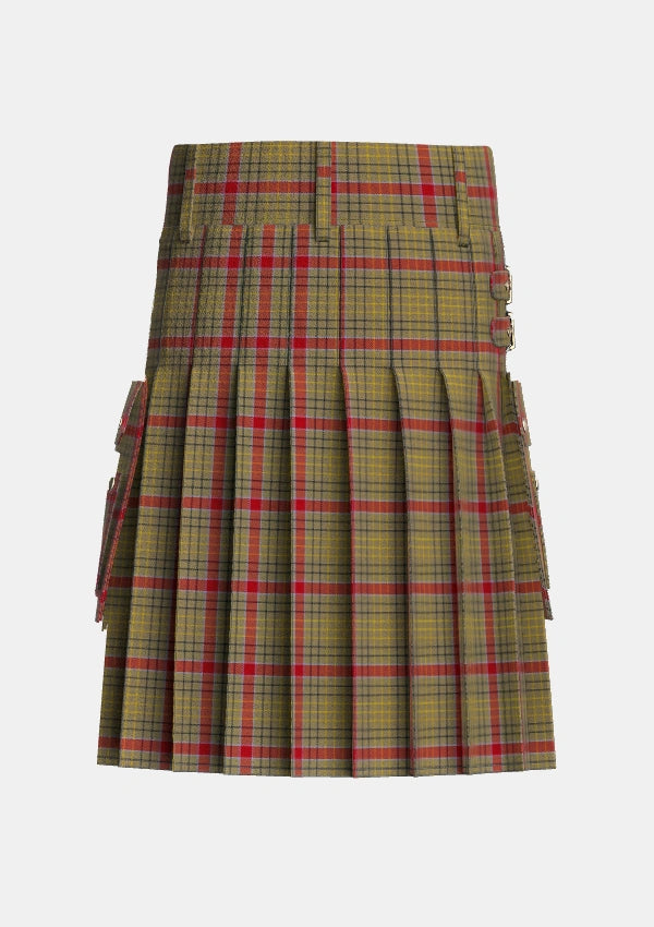 Utility_Sutherland_of_Duffus_Tartan_3232_kilt_back_image_with_pleated_design_and_adjustable_buckles_for_men