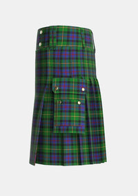 Utility_Tait_1_Tartan_5949_kilt_left_image_with_pleated_design_and_adjustable_buckles_for_men