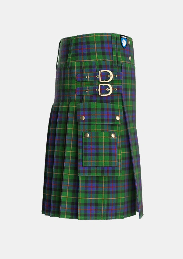 Utility_Tait_1_Tartan_5949_kilt_right_image_with_pleated_design_and_adjustable_buckles_for_men
