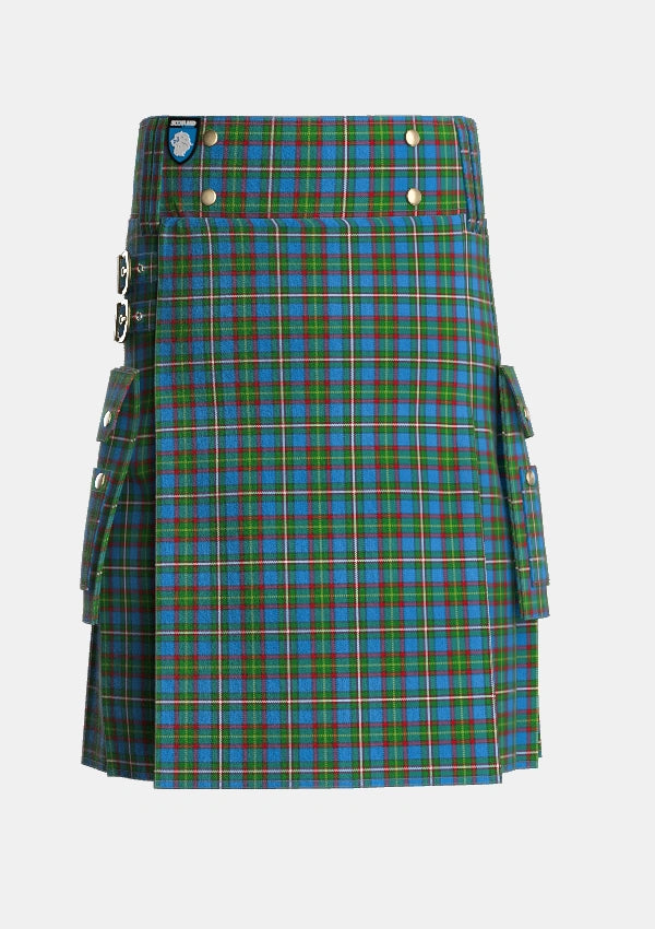 Utility_Tait_2_Tartan_6284_kilt_front_image_with_pleated_design_and_adjustable_buckles_for_men