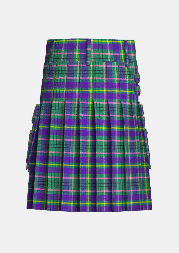Utility_Taylor_Weathered_Tartan_kilt_back_image_with_pleated_design_and_adjustable_buckles_for_men