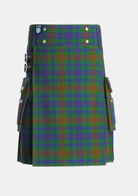 Utility_Tennant_Yules_Tartan_1656_kilt_front_image_with_pleated_design_and_adjustable_buckles_for_men