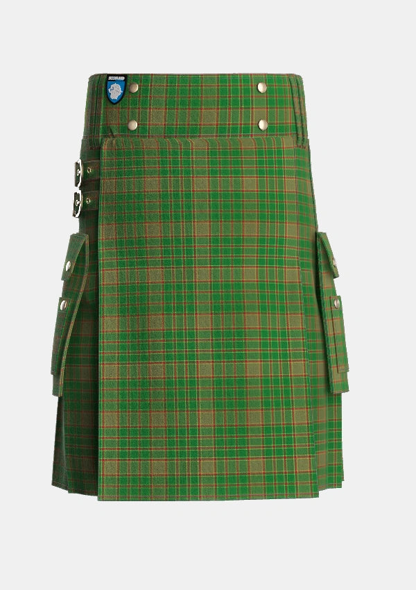 Utility_Terry_Tartan_2204_kilt_front_image_with_pleated_design_and_adjustable_buckles_for_men