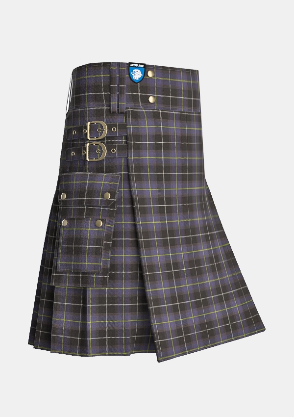 Utility_Teylu_Coleman_Tartan_10792_kilt_side_image_with_pleated_design_and_adjustable_buckles_for_men