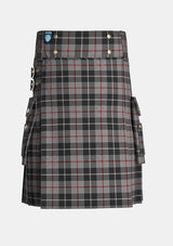 Utility_Thompson_Grey_Tartan_3597_kilt_front_image_with_pleated_design_and_adjustable_buckles_for_men