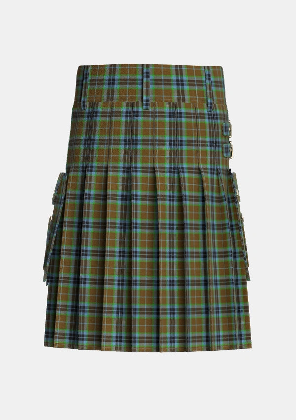 Utility_Thomson_Personal_Tartan_231_kilt_back_image_with_pleated_design_and_adjustable_buckles_for_men
