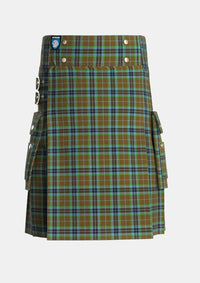 Utility_Thomson_Personal_Tartan_231_kilt_front_image_with_pleated_design_and_adjustable_buckles_for_men