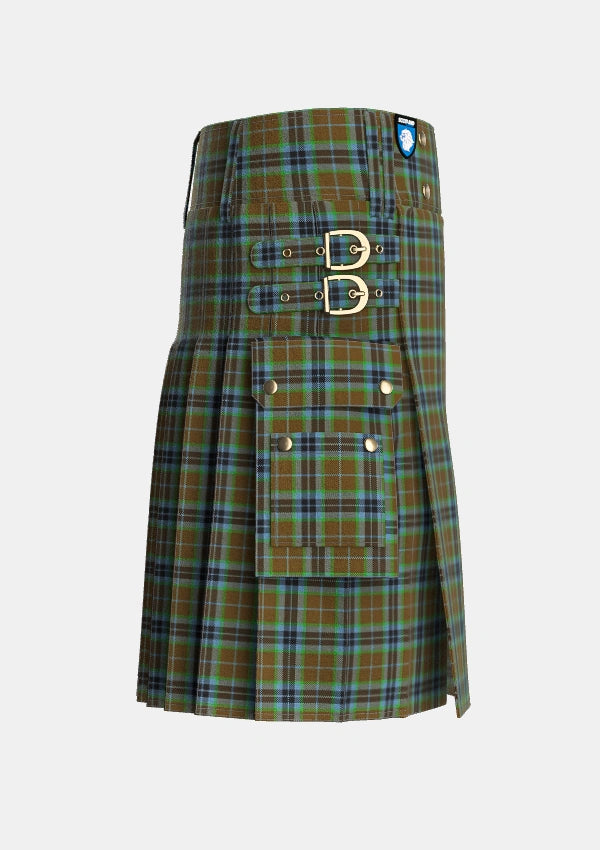 Utility_Thomson_Personal_Tartan_231_kilt_right_image_with_pleated_design_and_adjustable_buckles_for_men