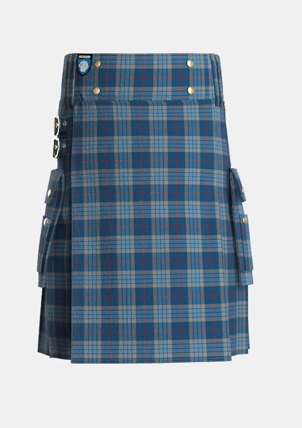 Utility_Thorburn_Lochcarron_Tartan_6409_kilt_front_image_with_pleated_design_and_adjustable_buckles_for_men