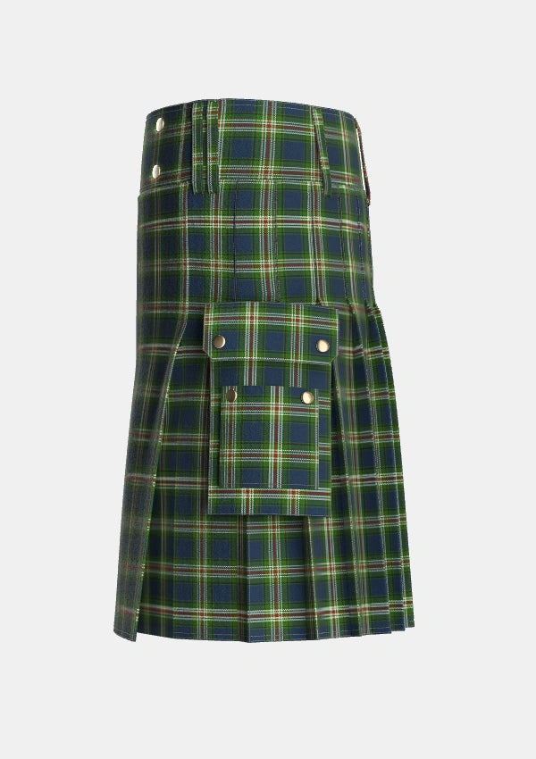 Utility_Todd_2_Tartan_5107_kilt_left_image_with_pleated_design_and_adjustable_buckles_for_men