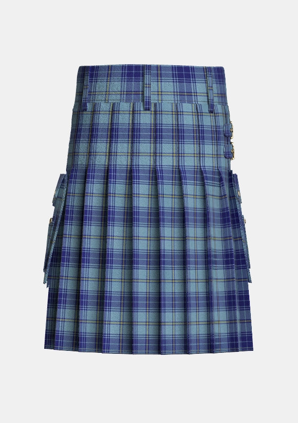 Utility_Traynor_Tartan_6608_kilt_back_image_with_pleated_design_and_adjustable_buckles_for_men