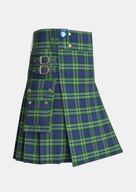 Utility_Tweedside_Hunting_Tartan_163_kilt_side_image_with_pleated_design_and_adjustable_buckles_for_men