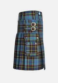 Utility_US_Air_Force_Tartan_kilt_right_image_with_pleated_design_and_adjustable_buckles_for_men