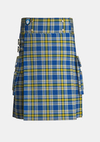 Utility_Ukraine_Forever_Tartan_13468_kilt_front_image_with_pleated_design_and_adjustable_buckles_for_men