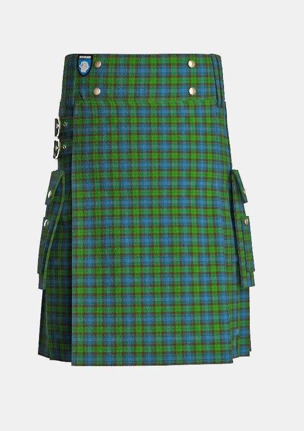 Utility_Universal_Ancient_Tartan_136_kilt_front_image_with_pleated_design_and_adjustable_buckles_for_men