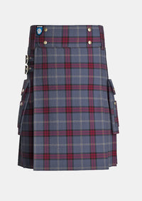 Utility_University_of_Edinburgh_Tartan_7516_kilt_front_image_with_pleated_design_and_adjustable_buckles_for_men