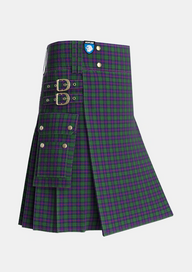 Utility_Urquhart_2_Tartan_1086_kilt_side_image_with_pleated_design_and_adjustable_buckles_for_men