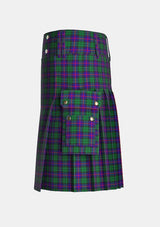 Utility_Urquhart_tartan_1086_kilt_left_image_with_pleated_design_and_adjustable_buckles_for_men