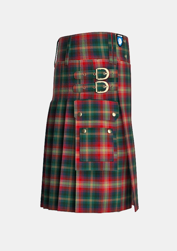 Utility_Vegan_Tartan_12519_kilt_right_image_with_pleated_design_and_adjustable_buckles_for_men