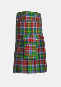 Utility_Veitch_Tartan_13071_kilt_left_image_with_pleated_design_and_adjustable_buckles_for_men