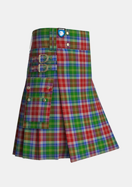 Utility_Veitch_Tartan_13071_kilt_side_image_with_pleated_design_and_adjustable_buckles_for_men