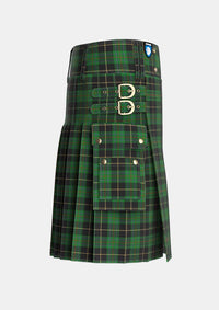 Utility_Vipont_Yellow_line_Tartan_1491_kilt_right_image_with_pleated_design_and_adjustable_buckles_for_men