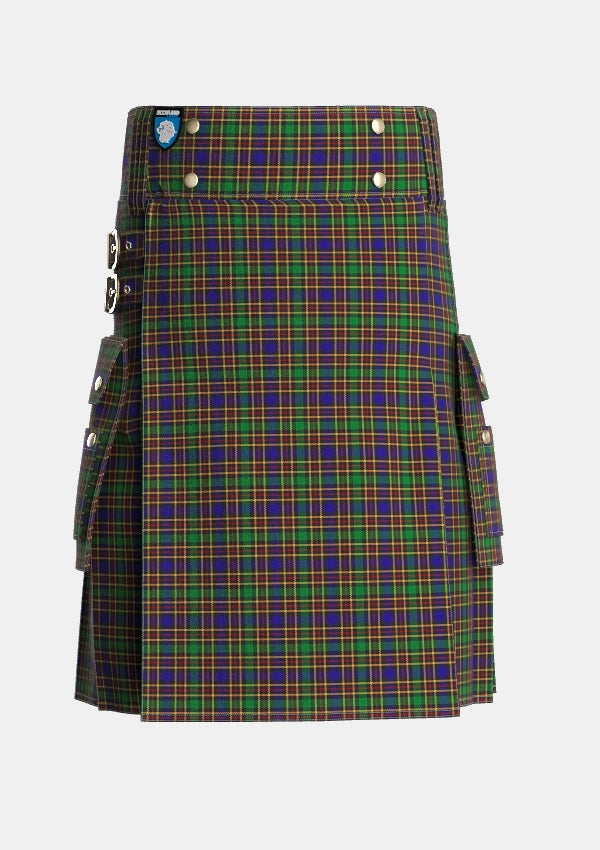 Utility_Vosko_Tartan_373_kilt_front_image_with_pleated_design_and_adjustable_buckles_for_men