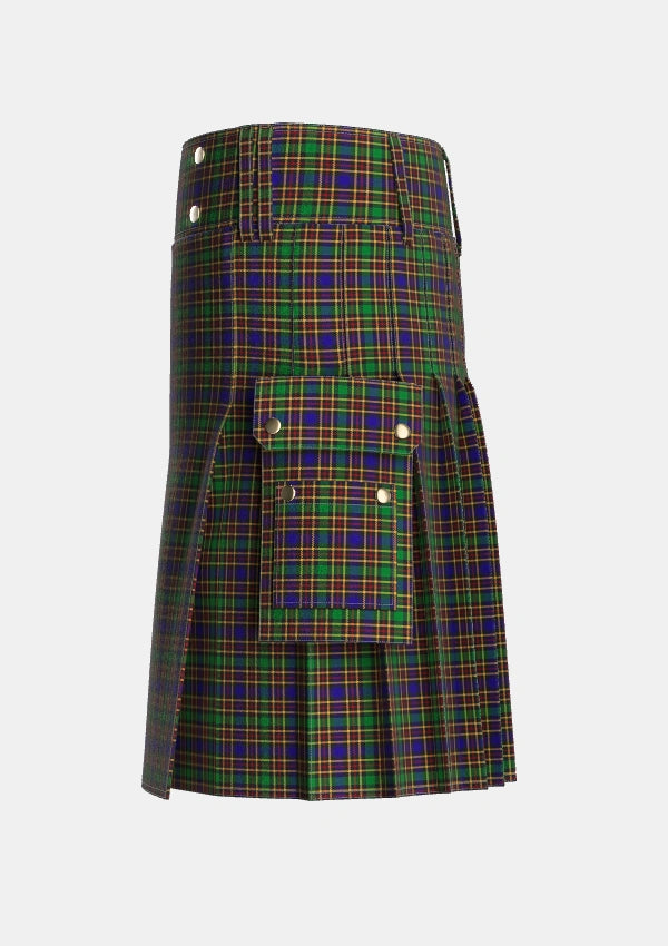 Utility_Vosko_Tartan_373_kilt_left_image_with_pleated_design_and_adjustable_buckles_for_men