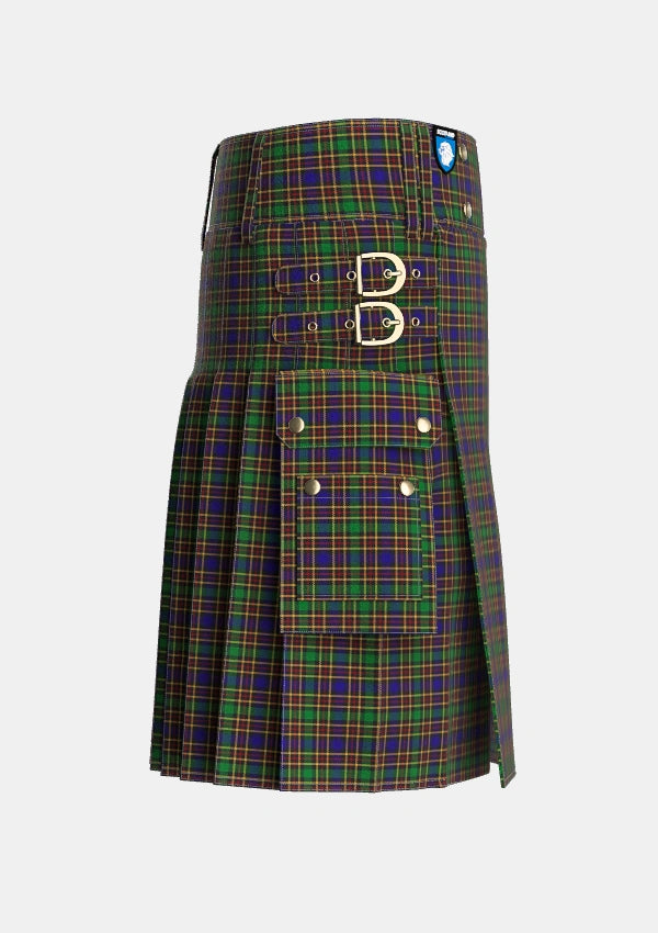 Utility_Vosko_Tartan_373_kilt_right_image_with_pleated_design_and_adjustable_buckles_for_men