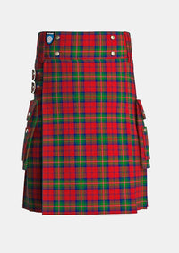 Utility_Waddell_Tartan_10428_kilt_front_image_with_pleated_design_and_adjustable_buckles_for_men