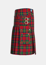 Utility_Waddell_Tartan_10428_kilt_right_image_with_pleated_design_and_adjustable_buckles_for_men