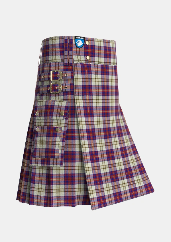 Utility_Walker_Dress_Personal_Tartan_2070_kilt_side_image_with_pleated_design_and_adjustable_buckles_for_men