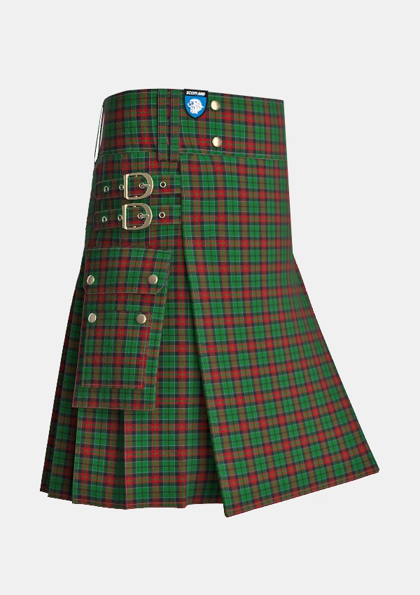 Utility_Walker_James_Tartan_999_kilt_side_image_with_pleated_design_and_adjustable_buckles_for_men
